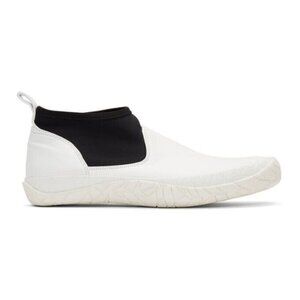 Issey Miyake Men White Vulcanized Mid-Top Sneakers 42 9 New